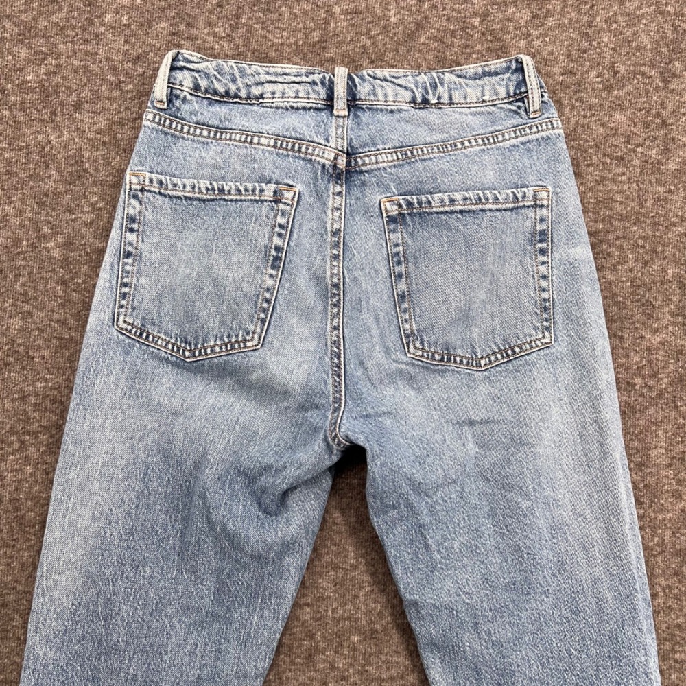 Garage Denim Mom Jeans Light Wash High‎ Rise Raw Hem Blue Size 3 Cropped - Picture 6 of 12